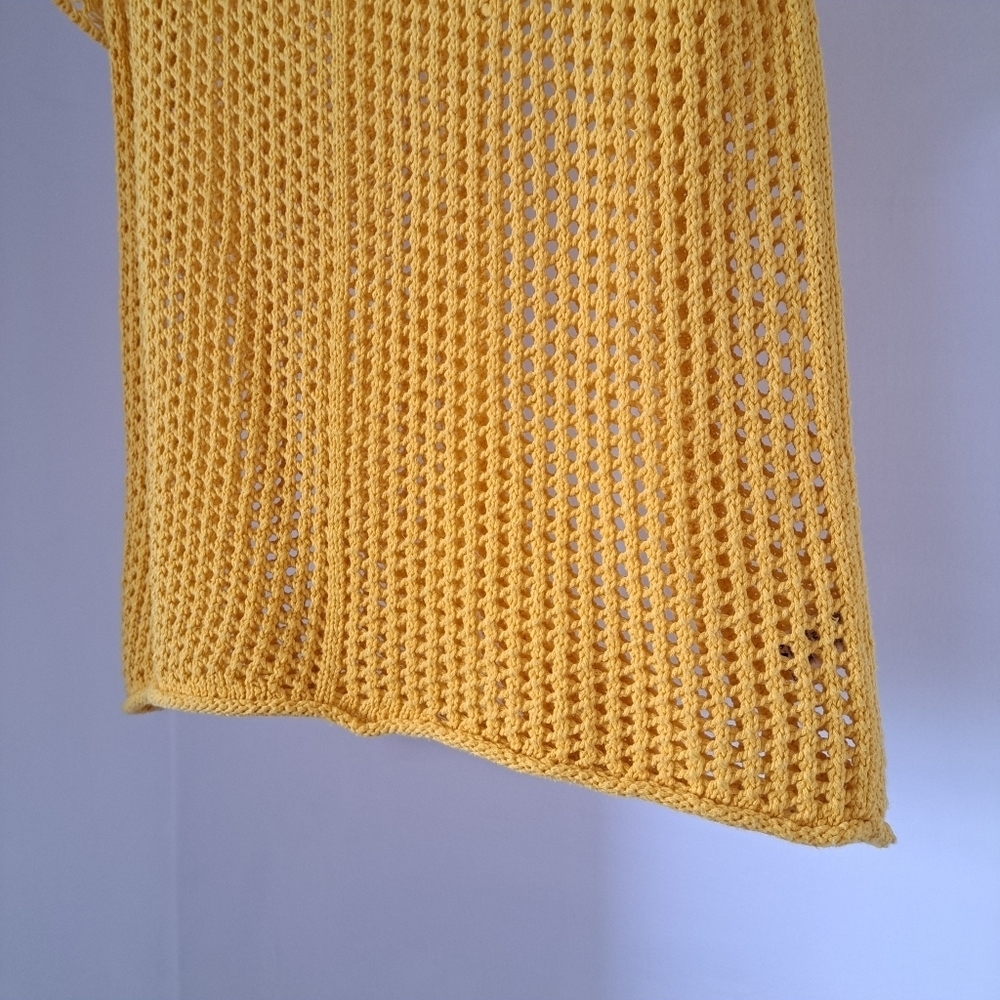 Peter nygard | Canary yellow crochet cottagecore knit t shirt - Picture 6 of 13